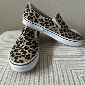 Cheetah print slip on Vans